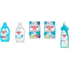 Aquabor Doğal Mineralli Sıvı Renkliler + Sıvı Beyaz  + 4 kg Renkliler + 4 kg Beyaz + Elde Bulaşık 5 Li Set