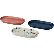 IKEA Rödsnultra Servis Tabağı, Karışık Desenler, 20X11 Cm, 3 Adet