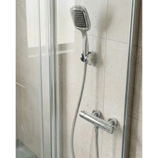 TeknoKapsül Siyah Duş Başlığı Seti Spiral Hortumlu El Duşu Duvar Askısı Banyo Seti