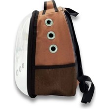 My Best Store Şeffaf Astronot Kedi ve Küçük Irk Köpek Taşıma Sırt Çantası - Kahverengi