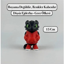 Dişsiz Ejderha Figürü Gece Öfkesi 3D Dekoratif Biblo 15 cm "boyama Değildir, Renkler Kalıcıdır."