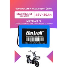 Electroll Motolux F7 Batarya (Maksimum Kapasite) Lifepo4 48V 30AH Elektrikli Motorsiklet Bataryası