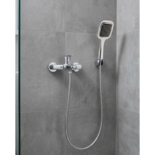 TeknoKapsül Siyah Duş Seti El Duşu Başlığı Spiral Hortum Dayanıklı Banyo Duş Aksesuarı