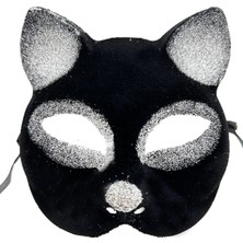 TeknoKapsül Siyah Renk Gümüş Simli Süet Kaplama Maskesi 18X14 cm