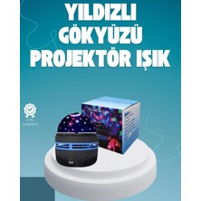 TeknoKapsül Döner Galaxy Projektör Gece Lambası – Ay Yıldız Işıklı Atmosfer Lamba, USB Bağlantılı