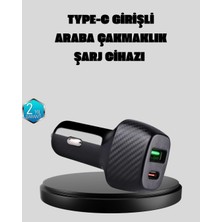 TeknoKapsül Pd Destekli 38W Araç Şarj Başlığı Type-C + USB Çift Çıkış Hızlı Şarj