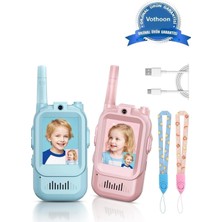 TeknoKapsül Çocuklar Için Görüntülü Telsiz Konuşma Özellıklı El Telsizi Şarj Edılebılır 50 mt Menzil Wifi Gerek