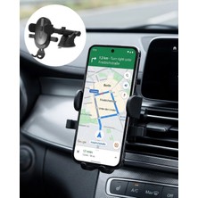 TeknoKapsül Araç Havalandırma Telefon Tutucu 360 Derece Döner Otomatik Kilitli Stand