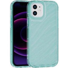 Fenza iPhone 11 Uyumlu Telefon Kılıfı Kamera Çıkıntılı Kabartmalı Parlak Desenli Yeşil Renkli