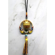 TeknoKapsül Renkli Püsküllü Şans Kedisi Feng Shui Askılık ALK4452