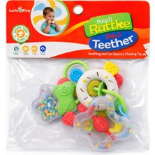 Bebek Diş Kaşıyıcı & Çıngırak Seti 4’lü – Renkli Duyusal Oyuncak