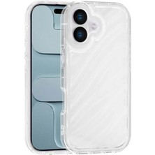 Fenza iPhone 17 Uyumlu Telefon Kılıfı Kamera Çıkıntılı Kabartmalı Parlak Desenli Beyaz Renkli