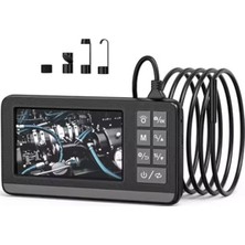 TeknoKapsül Ekranlı Çift Kameralı 10 mt Sert Kablo Endoskop Kamera 8 mm 4.3 Inc Hafıza Kart Destekli