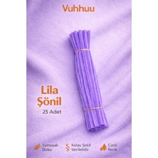 Vuhhuu Lila Şönil Tel (Pipe Cleaner) Hobi Malzemesi – El Işi ve Çiçek Yapımı Için