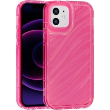 Fenza iPhone 11 Uyumlu Telefon Kılıfı Kamera Çıkıntılı Kabartmalı Parlak Desenli Pembe Renkli