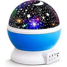 TeknoKapsül Dönen Renkli Ay Yıldızlı Gökyüzü Yansıtmalı Projeksiyon Gece Lambası Çocuk Bebek Parti Odası