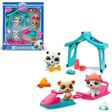 Toychick Littlest Pet Shop Karlı Gün Oyun Seti 3lü Miniş - Husky, Ayı, Leopar – ve Aksesuarları
