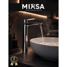 Mixsa Ithal Premium Krom Sabit Gövdeli Çanak Lavabo Bataryası