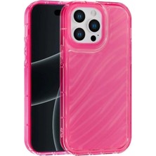 Fenza iPhone 12 Pro Uyumlu Telefon Kılıfı Kamera Çıkıntılı Kabartmalı Parlak Desenli Pembe Renkli
