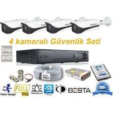 TeknoKapsül 4 Dış Mekan Kameralı Her Şey Dahil Güvenlik Kamera Seti