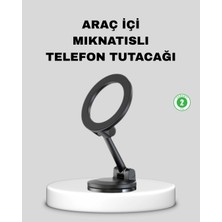 TeknoKapsül Katlanır Manyetik Araç Içi Telefon Tutucu – 360° Dönebilen, Magsafe Uyumlu, Güçlü Mıknatıslı Tasarı