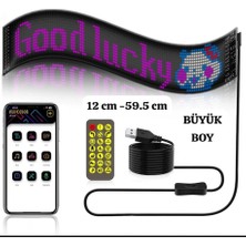 TeknoKapsül LED Ekran Matrix Panel Cama Yapışan Büyük Boy 16X96 LED Sayısı Araba Yazısı 12CM-59.5CM