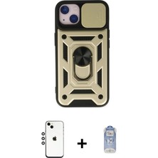 DS LLC Ieg™ iPhone 14 Kılıf Ahenk Klasik - Siyah Joko Magic 5d Cam + Gümüş Shine Kamera Lens