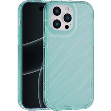 Fenza iPhone 12 Uyumlu Telefon Kılıfı Kamera Çıkıntılı Kabartmalı Parlak Desenli Yeşil Renkli