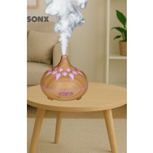 TeknoKapsül Aroma Difüzör Gece Işığı 7 LED Desenli̇ Nemlendirici Kumandalı Buhar Makinesi 550 ml