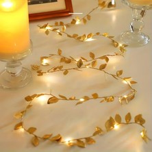 TeknoKapsül 3 Metre Yaldızlı Gold LED Işık – Dekoratif Ortam Yılbaşı Aydınlatması