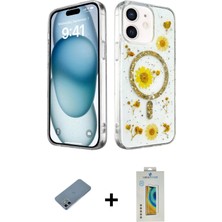 DS LLC Ieg™ iPhone 12 Kılıf Kozmos Doku - Siyah Polymer Nano Ekran Koruyucu + Sierra Blue Shine Kamera