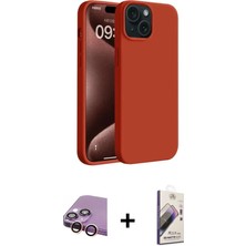 DS LLC Ieg™ iPhone 15 Kılıf Kozmos Yansıma Özel Seri - Siyah Bilvis 3D Mat Cam Ekran Koruyucu + Pembe