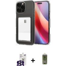 DS LLC Ieg™ iPhone 16 Pro Max Kılıf Doruk Klasik Koleksiyonu - Siyah Joko Magic 5d Hayalet Cam + Titany