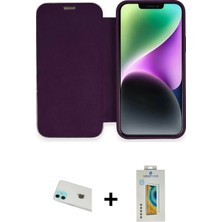 DS LLC Ieg™ iPhone 12 Kılıf Siluet Minimal Serisi - Siyah Polymer Nano Ekran Koruyucu + Yeşil Rainbow