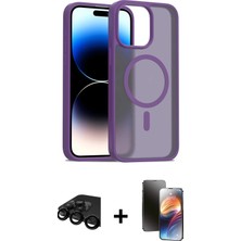 DS LLC Ieg™ iPhone 15 Pro Kılıf Siluet Minimal Prime - Siyah 3D Antistatik Mat Seramik Nano Ekran Koruy