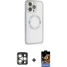 DS LLC Ieg™ iPhone 15 Pro Max Kılıf Ahenk Işık Serisi - Siyah Buffer Hayalet Cam Ekran Koruyucu + Gü