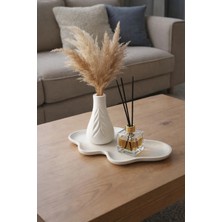 Sisay Home El Yapımı Taş Tozu Dekoratif Tepsi Seti | Vazo ve Oda Kokusu | Orta Sehpa & Salon Dekoru