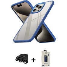 DS LLC Ieg™ iPhone 15 Pro Kılıf Nova Işık Serisi - Siyah Bilvis Hayalet Cam Ekran Koruyucu + Siyah Ra