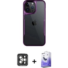 DS LLC Ieg™ iPhone 15 Pro Max Kılıf Akış Çizgi Koleksiyonu - Siyah Bilvis 5in1 5d Magic Hayalet Cam