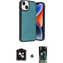 DS LLC Ieg™ iPhone 15 Kılıf Kıvılcım Işık Serisi - Siyah 360 Mat Full Body Arka Koruyucu + Turuncu