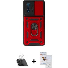 DS LLC Ieg™ Mi 11T Pro Kılıf Ahenk Klasik - Siyah Seramik Nano Ekran Koruyucu + Şeffaf Kamera Lens Kor