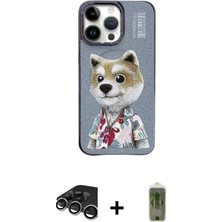 DS LLC Ieg™ iPhone 15 Pro Max Kılıf Siluet Modern Özel Seri - Siyah Joko Magic 5d Hayalet Cam + Gümü