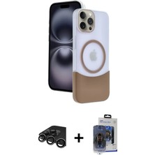 DS LLC Ieg™ iPhone 15 Pro Max Kılıf Kozmos Form Özel Seri - Siyah Vanessa Magic Cam + Titanyum Gri Raz