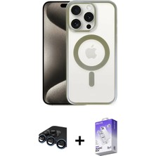DS LLC Ieg™ iPhone 15 Pro Kılıf Siluet Çizgi Serisi - Siyah Bilvis 5in1 3D Magic Cam Ekran Koruyucu +