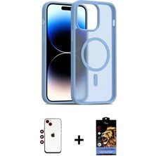 DS LLC Ieg™ iPhone 14 Kılıf Siluet Minimal Prime - Siyah Buffer Hayalet Cam Ekran Koruyucu + Kırmızı