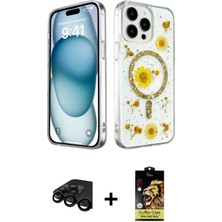 DS LLC Ieg™ iPhone 15 Pro Max Kılıf Kozmos Doku - Siyah Buffer Cam Ekran Koruyucu + Siyah Raze Metal Ka