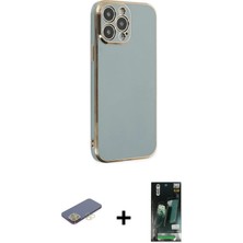 DS LLC Ieg™ iPhone 13 Pro Max Kılıf Yankı Serisi - Şeffaf 360 Full Body Arka Koruyucu + Sarı Renkli