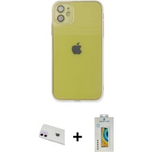 DS LLC Ieg™ iPhone 12 Kılıf Ahenk Doku - Siyah Polymer Nano Ekran Koruyucu + Mor Rainbow Kamera Lens Ko