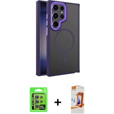 DS LLC Ieg™ Galaxy S24 Ultra Kılıf Yörünge Klasik - Siyah Autokit 5in1 Fiber Polymer Nano Ekran Koruy