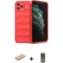 DS LLC Ieg™ iPhone 11 Pro Max Kılıf Atlas Koleksiyonu - Siyah Joko Magic 5d Hayalet Cam + Pembe Renkli